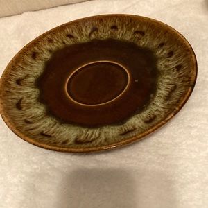 1 Harker Pottery Brown drip plate Quaker Made